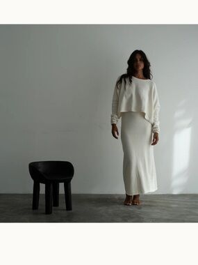 Avy & Co Tilda Cream Knit Skirt